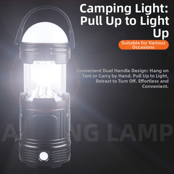 Hui Hong LED lampa na kempovanie, USB nabíjateľná, dlhá výdrž batérie, vysoká jasnosť, prenosná