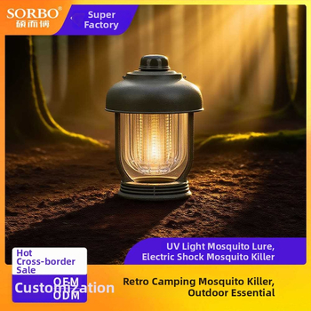 Prispôsobená kempingová lampa – zavesiteľná lampička do stanu so repellénom proti komárom a lampou na likvidáciu komárov, IPX4 vodeodolná.