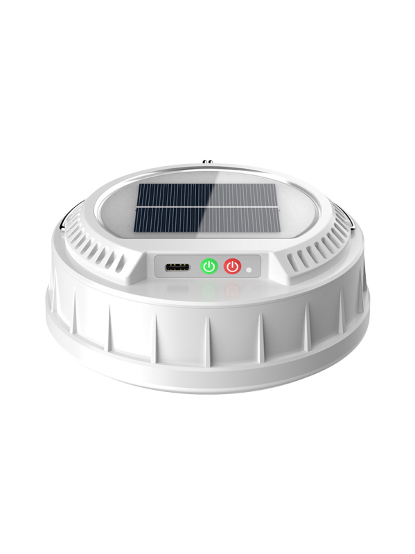 Solarna kamping lampa s punjivim LED-om, vanjsko ambijentalno osvjetljenje i lampica za nužne situacije, šarene LED niti svjetla, mjerač i prostor za skladištenje lampe za šator