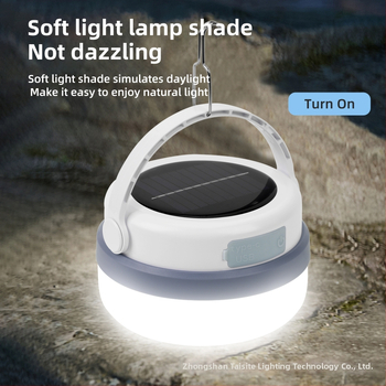 Dobíjateľná kempingová lampa s ambientným osvetlením, solárne napájaná táborová lampa, ultra jasné LED svetlo