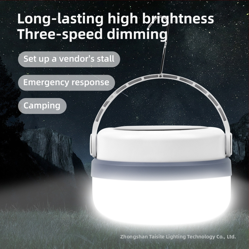 Dobíjateľná kempingová lampa s ambientným osvetlením, solárne napájaná táborová lampa, ultra jasné LED svetlo