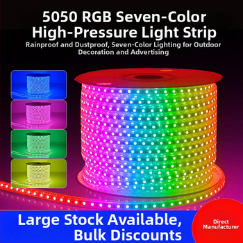RGB LED pásik 5050, 220V, vonkajší, vodotesný, farebný gradient osvetlenie