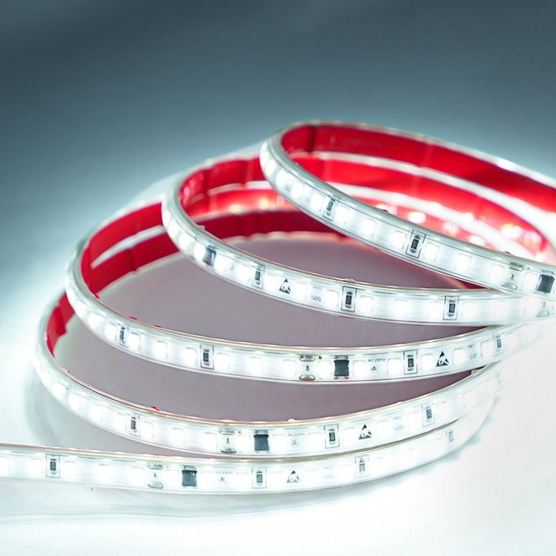 Vodootporna LED traka s samoljepivom, 220V, 10 cm, 2835 SMD, jednobojna boja, regulacija jačine svjetla, 120 LED