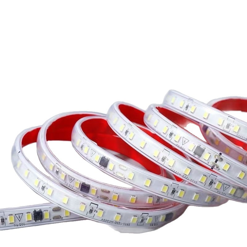 Vodootporna LED traka s samoljepivom, 220V, 10 cm, 2835 SMD, jednobojna boja, regulacija jačine svjetla, 120 LED
