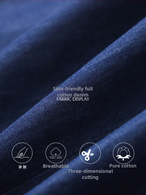 Sinan francuski stil visoke klase, denim prsluk i elastična midi suknja s visokim pasom, set SN8656