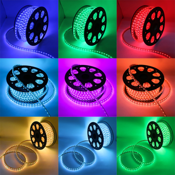 5050 RGB vodootporna vanjska LED traka, 220V, daljinski upravljanje, mijenjanje boja, prigušivanje