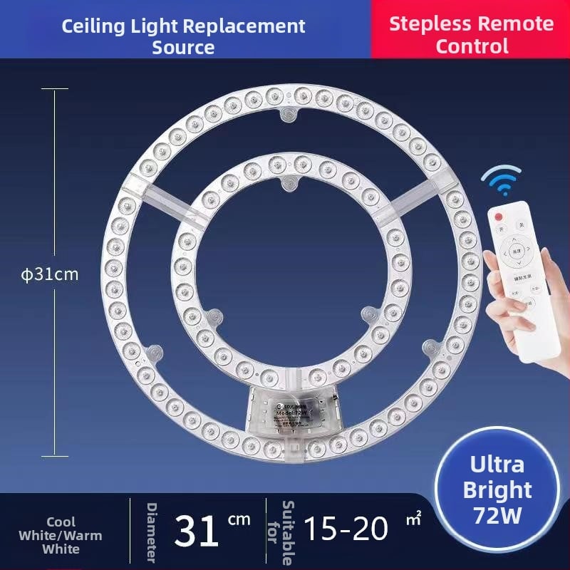 LED doska pre úpravu stropného osvetlenia, kruhové svetlo s diaľkovým ovládaním, ultra jasné úsporné LED diódy a panel svetla