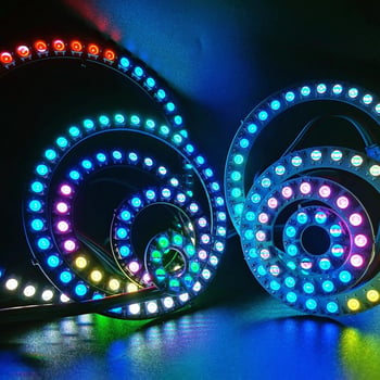 RGB kružni LED prsten s anđeoskim očima, 5V, 5050 LED, promjer 30-102 mm, ugrađeni auto dekorativni svjetlosni trak s promjenom boje