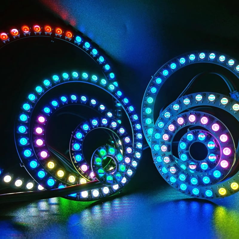 RGB kružni LED prsten s anđeoskim očima, 5V, 5050 LED, promjer 30-102 mm, ugrađeni auto dekorativni svjetlosni trak s promjenom boje