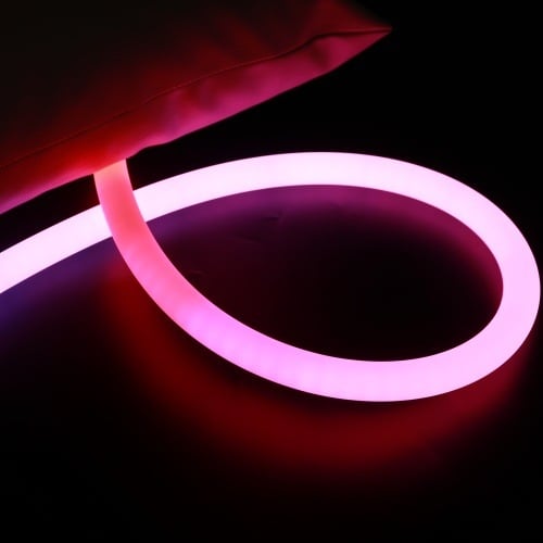 Okrugla 22 mm silikon neonska mekana LED traka sa 360° osvjetljenjem – RGB jednofarbno ambijentalno osvjetljenje za modeliranje