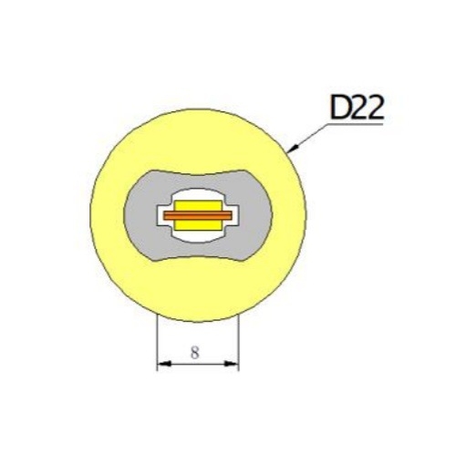 Okrugla 22 mm silikon neonska mekana LED traka sa 360° osvjetljenjem – RGB jednofarbno ambijentalno osvjetljenje za modeliranje