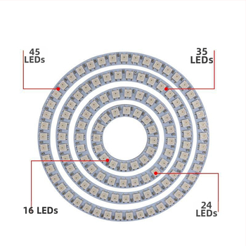 WS2812B LED kruhový prsteň Angel Eye, 24 LED, 5V, RGB, kruhové dekoratív svetlo