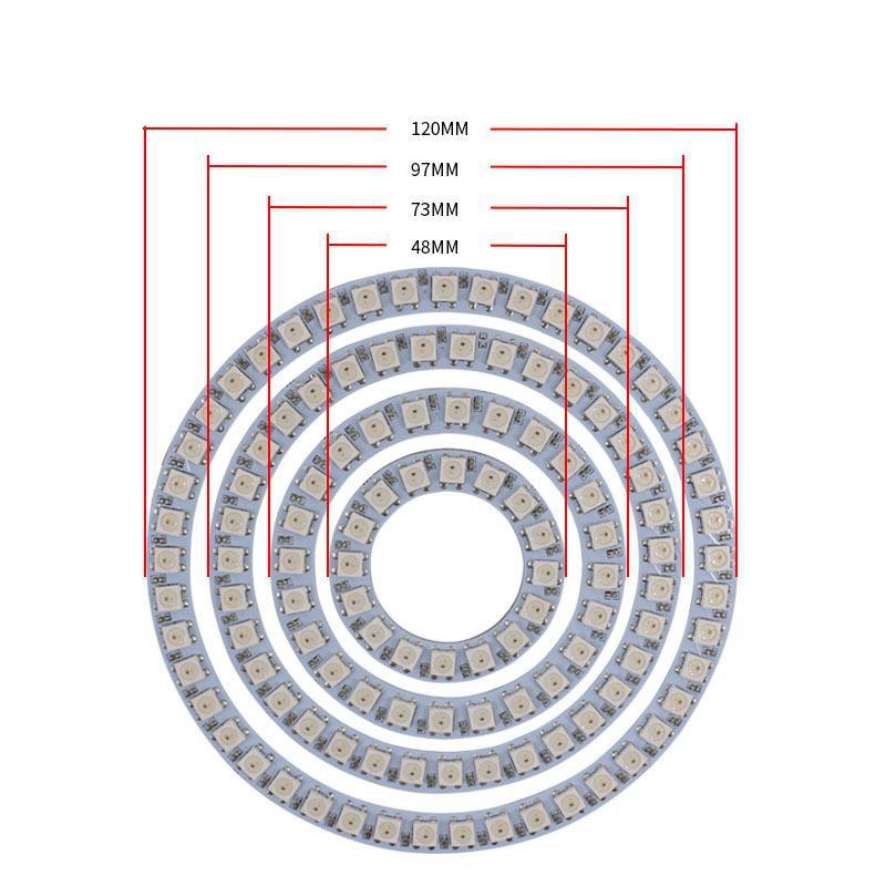 WS2812B Angel Eye LED prsten, 24 LED, 5V, RGB, kružni dekorativni svjetlosni prsten