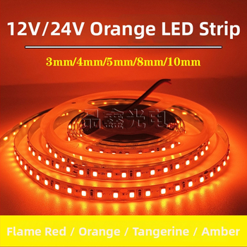 2835 oranžová LED páska, 12V/24V, samolepiaca, ohybná pre vnútorné osvetlenie stropu