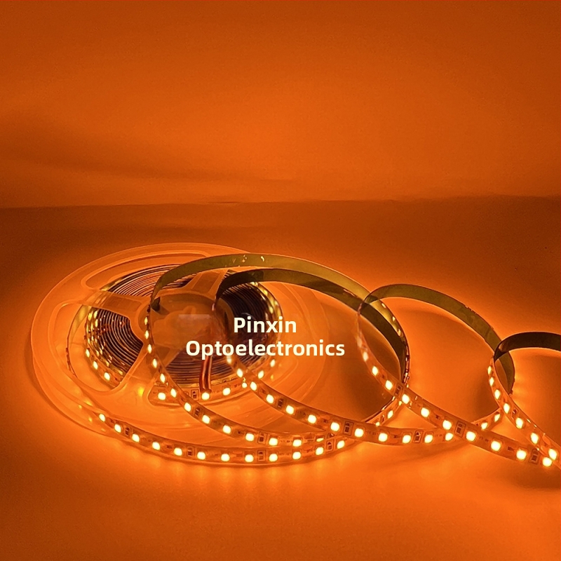 2835 oranžová LED páska, 12V/24V, samolepiaca, ohybná pre vnútorné osvetlenie stropu