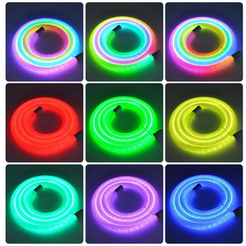 LED 360° kružna neonska mrežasta traka set s USB Bluetooth upravljanjem za ambijentalno osvjetljenje