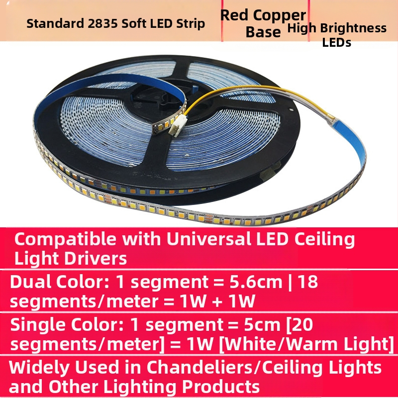 LED pás 2835 na strop, kruhové svetlo do obývačky, postmoderný dizajn, ohybný svetelný pás, monofarebný a dvojfarebný