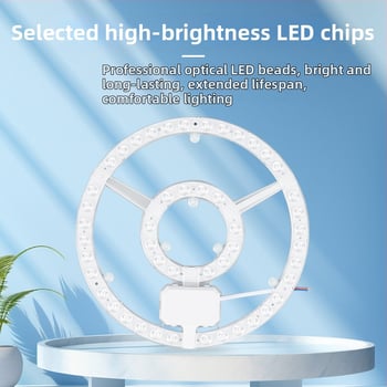 Vlastný LED panel na strop s kruhovým svetelným zdrojom, modulom na úpravu a kruhovým náhradným svetelným pásom pre domáce použitie