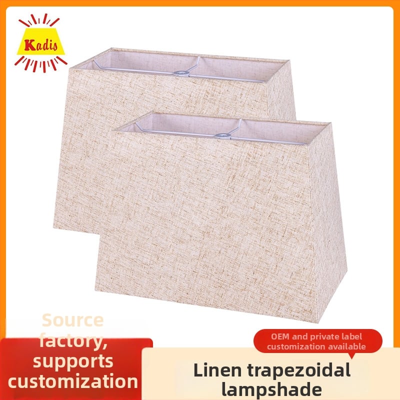 Štvorcový ľanový tienidlo na stojacú lampu E27, trapezoidný tvar, výmena látky