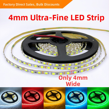 LED pásik 12V, 4 mm ultra tenký, 120 LED 2835, dĺžka 5 m, jemné svetlo do skrinky