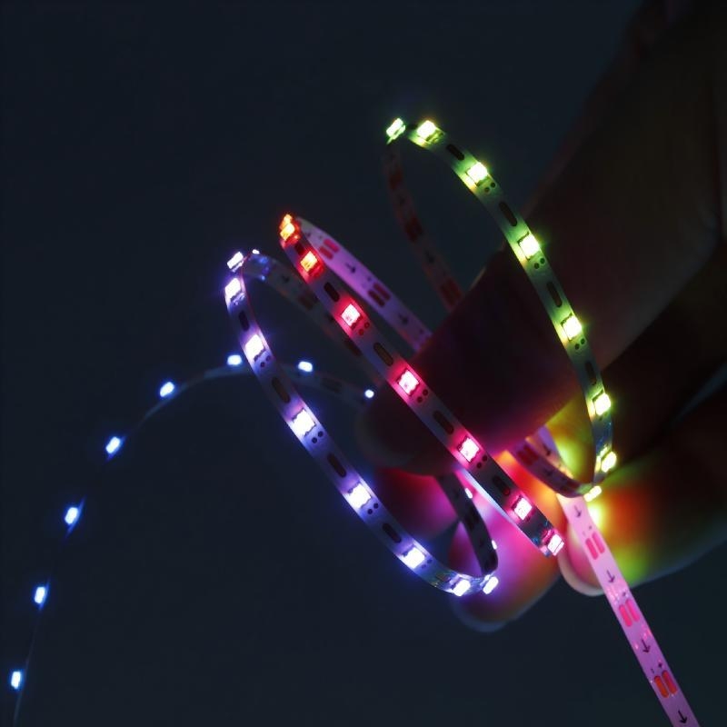 2,7 mm ultra-tanka RGB LED traka, 5V, jednopunktno upravljanje, efekt tekuće vode, dekorativno osvjetljenje za atmosferu