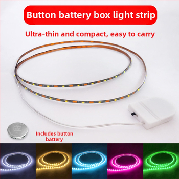 5V ultra tenká krabička na gombíkové batérie so samolepiacim LED pásikom, šírka 2,5 mm, na ručné modelovanie a dekoratívne osvetlenie