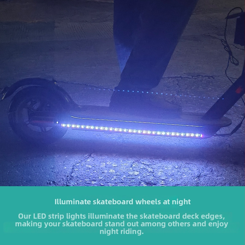 RGB ambientná LED pás s batériovým boxom pre balansér a skateboard — vodotesný