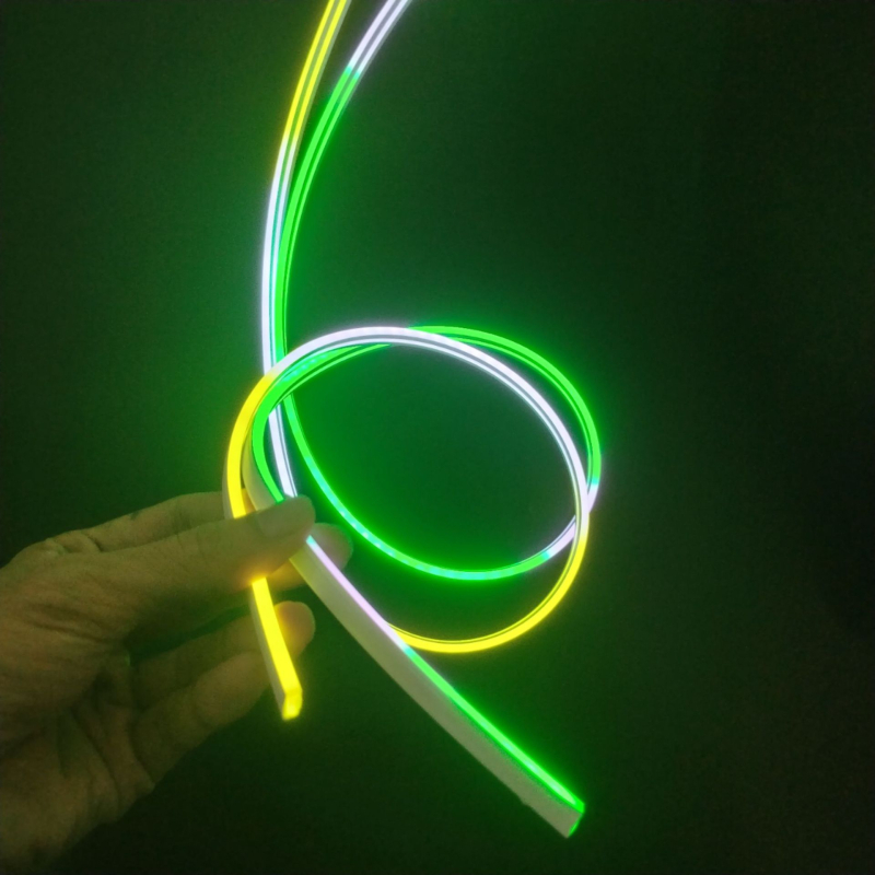Prilagođena silikon vodaotporna neon rasvjetna traka 0408, izuzetno uska 4x8 mm, fleksibilna ambijentalna LED traka s 144 LED, 12V