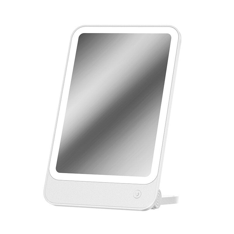 Prijenosno ogledalo za šminkanje sa LED svjetlom, sklopivo, za zid ili stol, ABS okvir, ogledalo od aluminija
