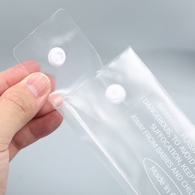 Διαφανές τσαντάκι PVC για καλλυντικά με 3D τριγωνικό κούμπωμα και προσαρμοσμένο λογότυπο