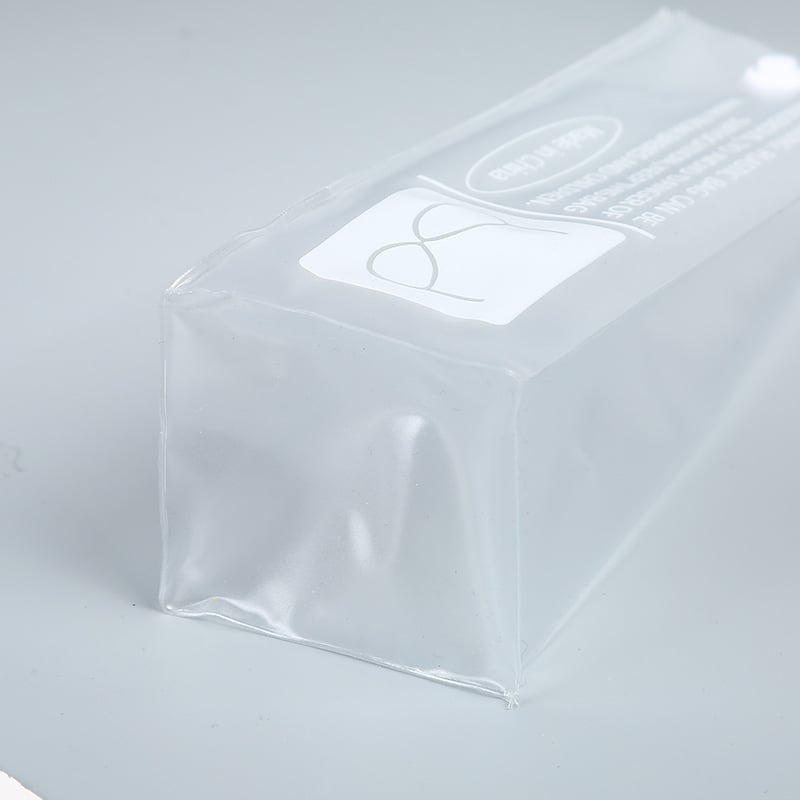 Διαφανές τσαντάκι PVC για καλλυντικά με 3D τριγωνικό κούμπωμα και προσαρμοσμένο λογότυπο