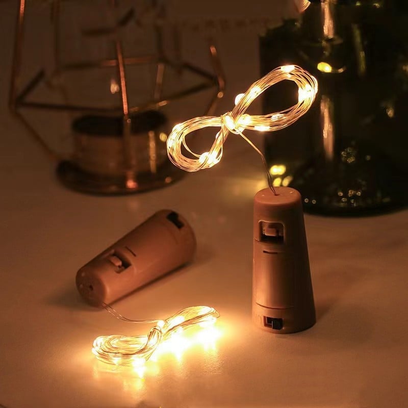 Svjetleći niz s čepom boce, dužine 2 m, 20 LED, vodootporna bakrena žica, kućna božićna dekoracija