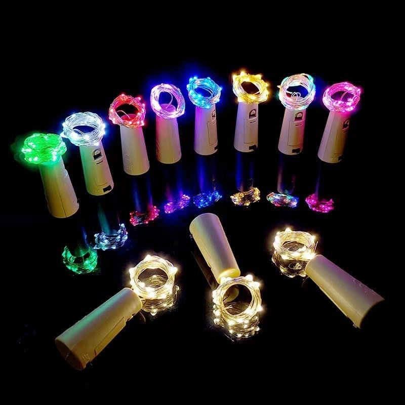 Svjetleći niz s čepom boce, dužine 2 m, 20 LED, vodootporna bakrena žica, kućna božićna dekoracija