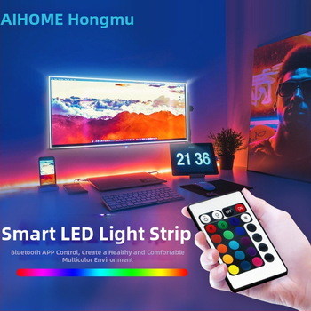 Sada LED pásky 5V RGB 5050, vodotesná, USB s 24 tlačidlami, hudba a Bluetooth, ambientné osvetlenie pre televíziu