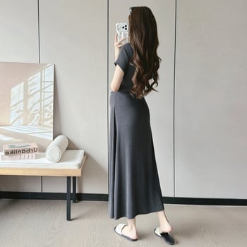 Trudnička haljina u modernom ljetnom stilu s francuskim nadahnutim šalom, elegantna odjeća za trudnoću