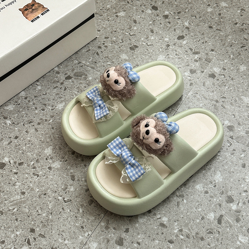 Slatke crtane sandale s debelim potplatom za povećanje visine, s jednim remenom, za vanjsku upotrebu, ljetni model 2026, udobne protuklizne sandale