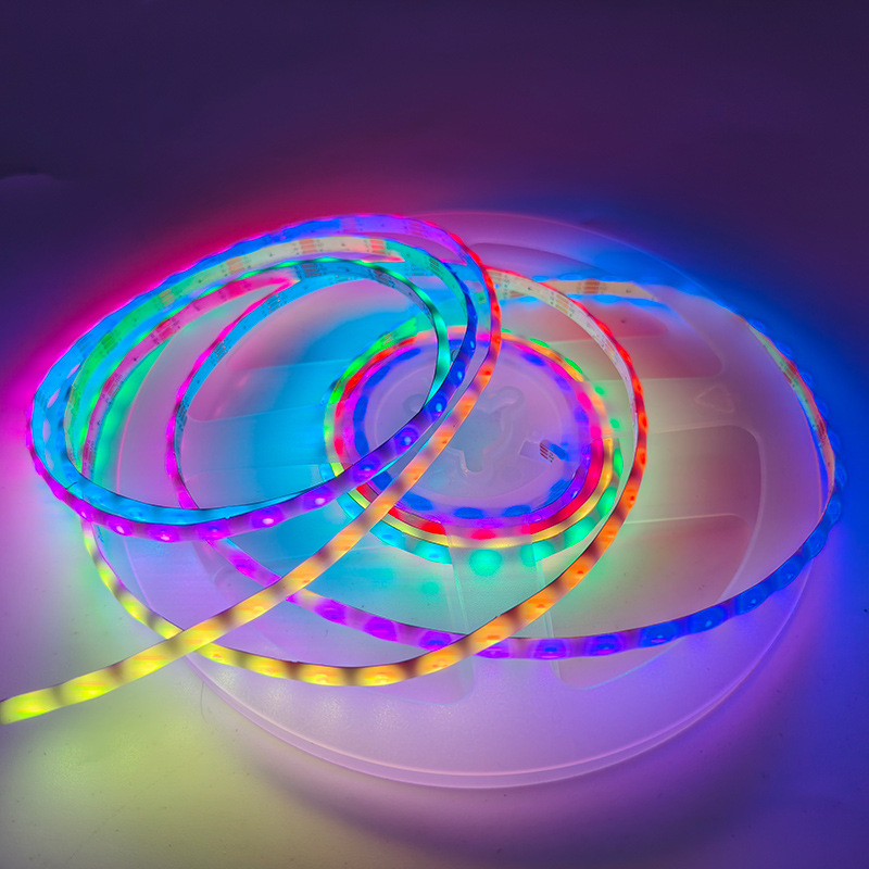COB LED traka s mijenjajućim bojama, duljine 5 m, širine 6 mm, dostupne širine 3/4/5 mm, 120/160/200 LED, WS2812, 5V, model 0807