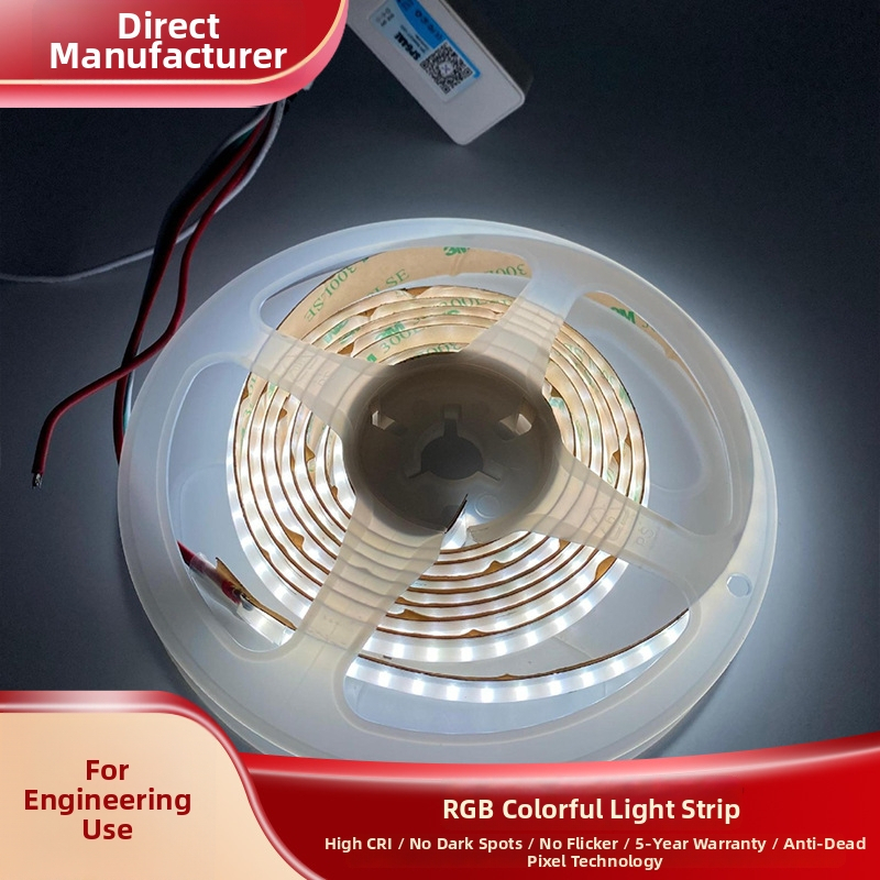 RGB CW COB LED pásik, 24V, šírka 12 mm, atmosférické osvetlenie pre komerčné aj domáce použitie