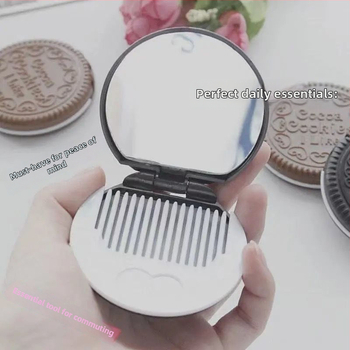 Oreo čokoládové sušienky kozmetické zrkadlo, prenosné mini skladacie