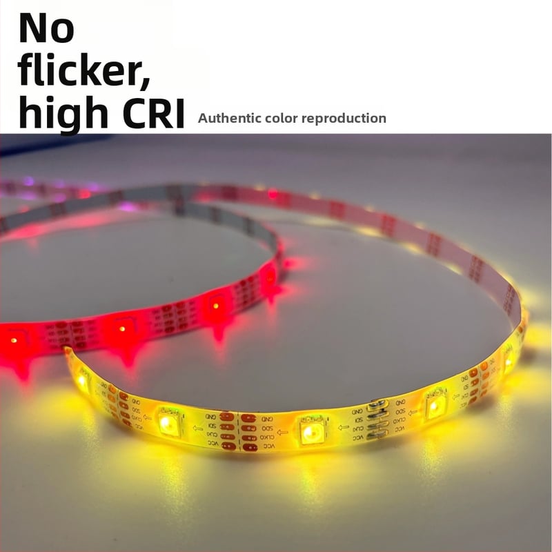IP65 povrchovo montovaný RGB LED pás s 30 LED-diódami, SK9822, 5V, dekoratívny, s dynamickým osvetlením 5050 RGB