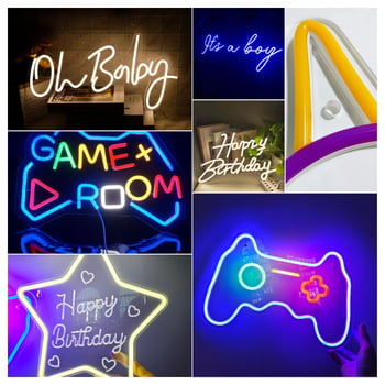 LED neónové písmená „Happy Birthday” – dekoratívne svetlo s nastaviteľnou jasou