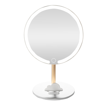LED zrkadlo na make‑up, prenosné, okrúhle otočné stolové zrkadlo
