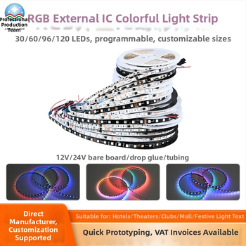 RGB externý IC LED pás s farebnou zmenou, 12V/24V, čierny zapustený profil, atmosferické osvetlenie priestorov
