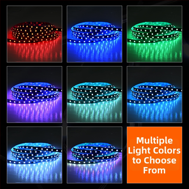 RGB externý IC LED pás s farebnou zmenou, 12V/24V, čierny zapustený profil, atmosferické osvetlenie priestorov