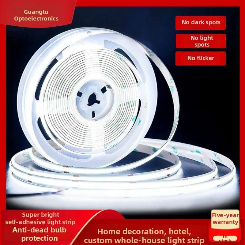 COB LED pásik, samolepiaci, 480 LED, 12V/24V, ultra úzka šírka 8 mm, na strop, skriňu a šatník