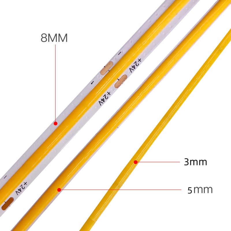 COB LED pásik, samolepiaci, 480 LED, 12V/24V, ultra úzka šírka 8 mm, na strop, skriňu a šatník