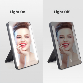 Stolné zrkadlo na líčenie s LED osvetlením, napájané cez USB a batériou, zrkadlo pre dievčatá