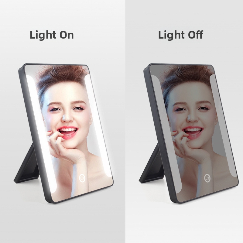 Stolné zrkadlo na líčenie s LED osvetlením, napájané cez USB a batériou, zrkadlo pre dievčatá