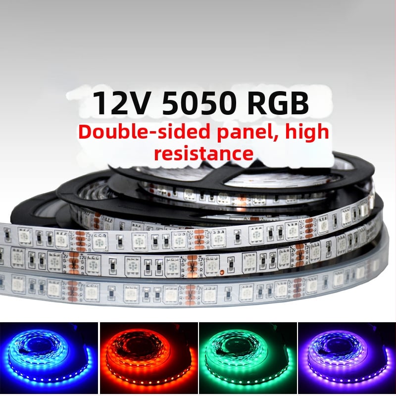 Samolepiaca RGB LED páska so hlasovým ovládaním, 12V, 5050 LED, 60 LED na rolke, 120° lúč, pre ambientné osvetlenie stropu v KTV/bar