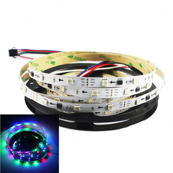 WS2811 RGB LED pásik, 12V, 30 LED, 5050 SMD, holá PCB doska, prenasledujúci svetelný efekt, dĺžka 5 m